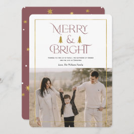 Fröhliche und helle, moderne staubige Rose x'mas Feiertagskarte