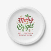 Fröhliche und helle Moderne Weihnachtsfeier Pappteller (Vorderseite)