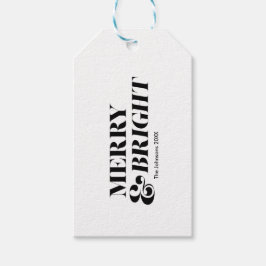 Fröhliche und helle moderne Weihnachtstypografie Geschenkanhänger