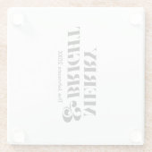 Fröhliche und helle moderne Weihnachtstypografie Glasuntersetzer (Rückseite)