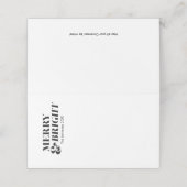 Fröhliche und helle moderne Weihnachtstypografie Platzkarte (Außenseite Aufgefaltet)