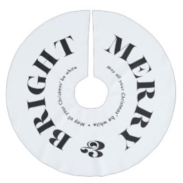 Fröhliche und helle moderne Weihnachtstypografie Polyester Weihnachtsbaumdecke