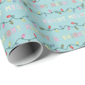 Fröhliche und helle Mutes Weihnachtslicht Blau Geschenkpapier (Rolleneckpunkt)