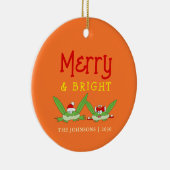 Fröhliche und helle Niedliche Weihnachten Keramik Ornament (Rechts)