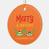 Fröhliche und helle Niedliche Weihnachten Keramik Ornament (Links)