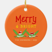 Fröhliche und helle Niedliche Weihnachten Keramik Ornament (Hinten)