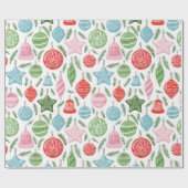 Fröhliche und helle Ornamente Weihnachtsgeschenk W Geschenkpapier (Flach)