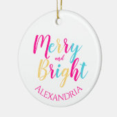 Fröhliche und helle Personalisierte Weihnachten Keramik Ornament (Links)