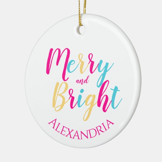 Fröhliche und helle Personalisierte Weihnachten Keramik Ornament (Links)