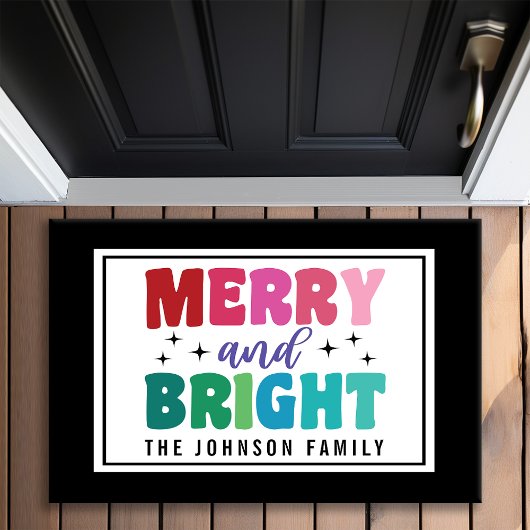 Fröhliche und helle Retro Style Monogram Weihnacht Fußmatte