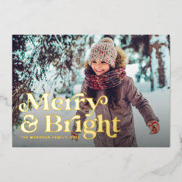 Fröhliche und helle Retro Typ 1 Foto Weihnachten Folien Feiertagskarte