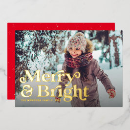 Fröhliche und helle Retro Typ 1 Foto Weihnachten Folien Feiertagskarte