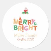 Fröhliche und helle Retro-Typografie 2 Runder Aufkleber (Vorderseite)