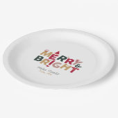 Fröhliche und helle Retro-Typografie Pappteller (Schrägansicht)