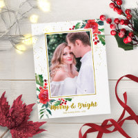 Fröhliche und helle rote Blumen Weihnachtsfoto
