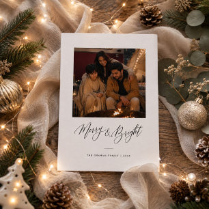 Fröhliche und helle Schriftzug-Weihnachtsfoto Feiertagskarte
