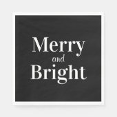 Fröhliche und helle Schwarz-weiße Weihnachten Serviette (Vorderseite)