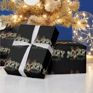 Fröhliche und helle Tarnohirsch-Bogen-Outdoor-Land Geschenkpapier