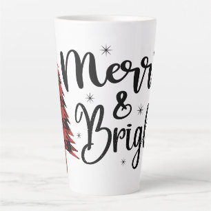 Fröhliche und helle Typografie Büffelkariert Tanne Milchtasse