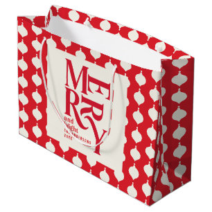 Fröhliche und helle vintage farbenfrohe Weihnachte Große Geschenktüte