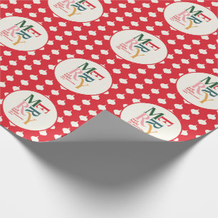 Fröhliche und helle vintage-farbige Weihnachten Geschenkpapier