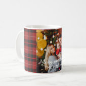 Fröhliche und helle Weihnachten personalisiertes F Kaffeetasse (Vorderseite Links)