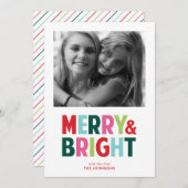 Fröhliche und helle Weihnachts-Fotokarte Feiertagskarte (Vorne/Hinten)