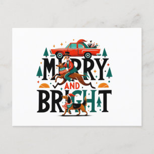 Fröhliche und helle Weihnachts-Grußkarten Postkarte