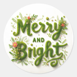 Fröhliche und helle Weihnachts-Grußkarten Runder Aufkleber