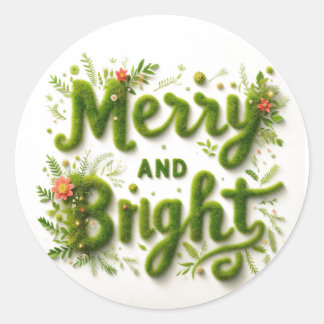 Fröhliche und helle Weihnachts-Grußkarten Runder Aufkleber
