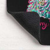 Fröhliche und helle Weihnachtsbaum-Coquette Mousepad (Ecke)
