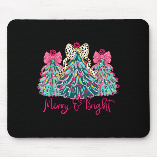 Fröhliche und helle Weihnachtsbaum-Coquette Mousepad (Vorne)