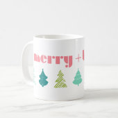 Fröhliche und helle Weihnachtsbaum-Tasse Kaffeetasse (Vorderseite Links)