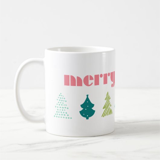 Fröhliche und helle Weihnachtsbaum-Tasse Kaffeetasse (Links)