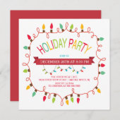 Fröhliche und helle Weihnachtsbeleuchtung Einladun Einladung (Vorne/Hinten)