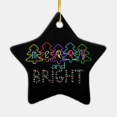 Fröhliche und helle Weihnachtsbeleuchtung Keramik Ornament (Hinten)