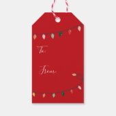 Fröhliche und helle Weihnachtsbeleuchtung | Rot Geschenkanhänger (Rückseite)