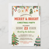 Fröhliche und helle Weihnachtsfeier-Party Einladun Einladung (Vorderseite)