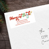 Fröhliche und helle Weihnachtsfeier-Rücksendeadres Adressaufkleber