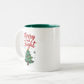 Fröhliche und helle Weihnachtsfeier-Tasse Zweifarbige Tasse (Vorderseite Links)