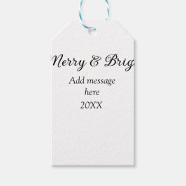 Fröhliche und helle Weihnachtsfeiertage ergänzen M Geschenkanhänger