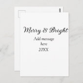 Fröhliche und helle Weihnachtsfeiertage ergänzen M Postkarte (Vorne/Hinten)