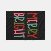 Fröhliche und helle Weihnachtsfrauen Mädchen Kinde Fleecedecke (Vorderseite (Horizontal))