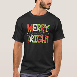 Fröhliche und helle Weihnachtsfrauen Mädchen Kinde T-Shirt