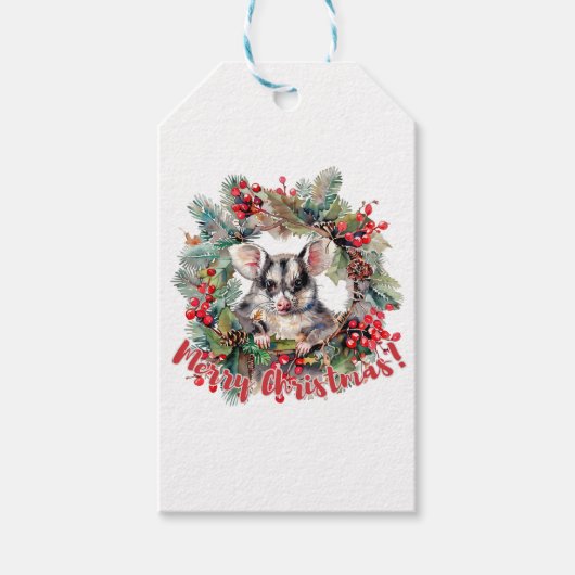 Fröhliche und helle Weihnachtsfreuden. Christmas. Geschenkanhänger (Vorderseite)