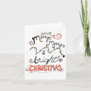 "Fröhliche und helle Weihnachtsgrüße Grafik Kunst" Karte