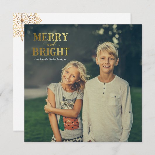 Fröhliche und helle Weihnachtskarte (Vorne/Hinten)