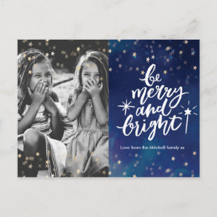 Fröhliche und helle Weihnachtskarte der Familie Feiertagspostkarte