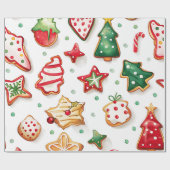 Fröhliche und helle Weihnachtskekse Geschenkpapier (Flach)