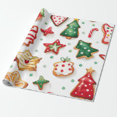 Fröhliche und helle Weihnachtskekse Geschenkpapier (Ungerollt)